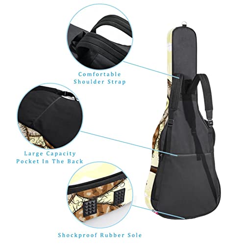 Housse en tissu Oxford imperméable pour guitare avec bandoulière réglable Motif chouettes - Les Beatles, Paul McCartney, John Lennon, RIngo Starr, George Harrison Housse en tissu Oxford imperméable pour guitare avec bandoulière réglable Motif chouettes – Image 4