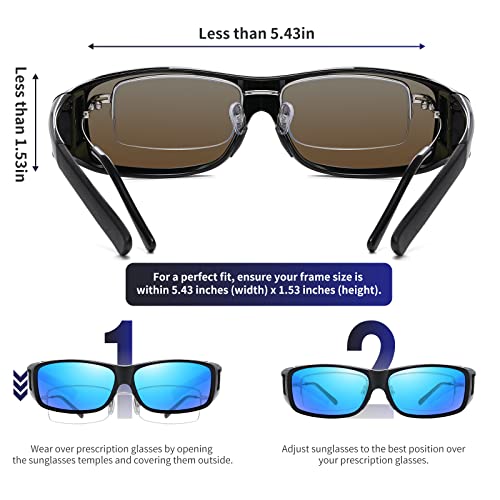 GEGURI Fit Over Glasses Sunglasses Polarized for Men & Women, Stylish Wrap Around Design Sun Glasses UV400 Protection3