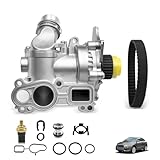 06H121026CF Aluminum Water Pump With Belt Compatible for Audi A3 A4 TT For VW Tiguan Jetta Golf GTI Eos Beetle CC 2.0T TSI 06H121026AB 06H121026AE 1312460 06H121026AF 06H121026BA 06H121026BP