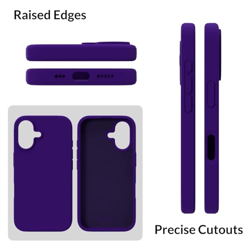 Image of SPRIG Compatible with iPhone 16 Premium SilkTone (Liquid Silicone) Back Cover Drop Tested Shock Proof Mobile Case for Men, Women, Boys and Girls with Camera Protection (Dark Violet)