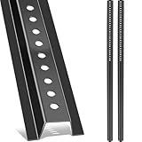 Gisafai 2 Pack 7.74ft U Channel Sign Post Tall Steel Post with Galvanized Coating Heavy Duty Metal Sign Post with Pre Drilled Holes for Easy Mounting (Black)