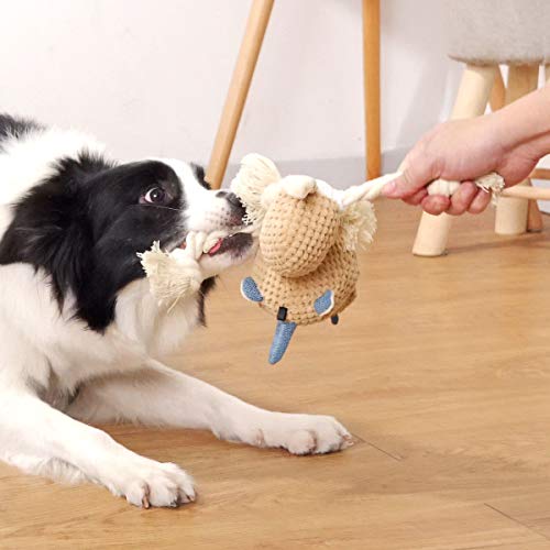 Sedioso Large Dog Toys, Cute Squeaky Dog Toy, Stuffed Animal Plush Toys For Puppies, Durable Dog Chew Toys For Small,Middle,Large Breed (Brown(Uni-Hippo)) #TOP3