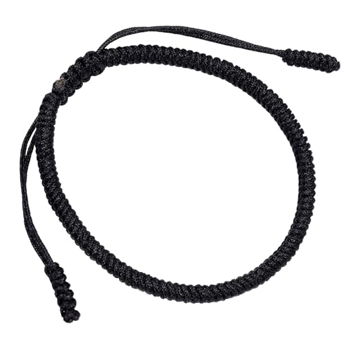 MUNSKT - MUNSKT Lucky Bracelet + cadeau bouddhiste! Brassard de corde de bonne chance tibétain. Cadeaux d'amitié. Bracelet chakra tricoté à la main pour femme, homme et adolescent. Taille réglable!, Moyenne