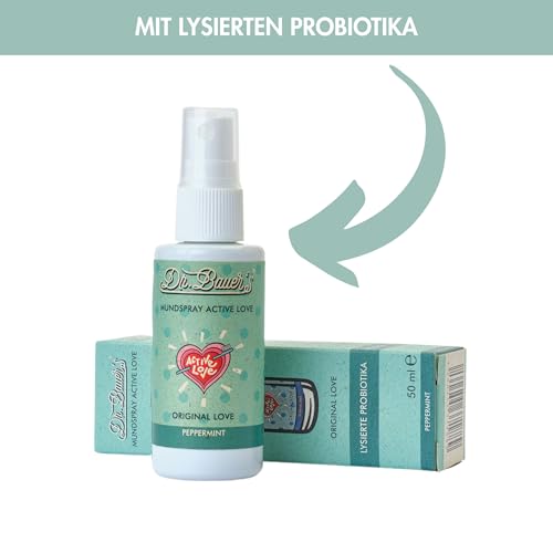 Dr. Bauer’s Mundspray Original Love – Frische mit Citrus, Minze & Kräutern – veganes Atemspray ohne Alkohol – für ein reines Mundgefühl – 50 ml