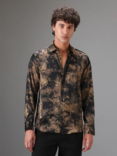 Image of Pinkmint Men Printed Cambric Cotton Shirt |Stylish Designer| Lightweight Summer Wear| Regular Fit Shirt for Men (Available in Plus Size)