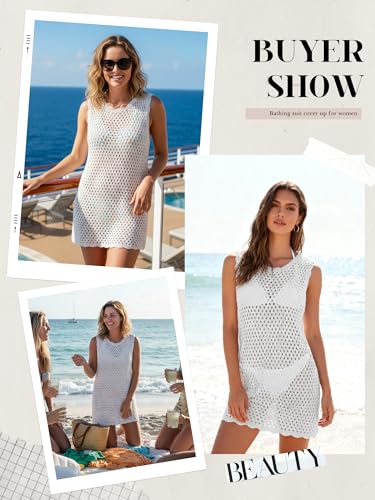 Image of ATOG Swimsuit Coverup for Women Beach Bathing Suit Cover Ups Crochet Swimwear Summer Knit Swim Outfits