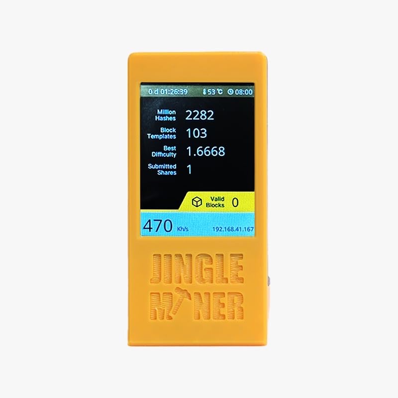 Image of BTC Solo Lottery Monitor | 1W Ultra-Low Power | Wi-Fi Crypto Mining Monitor | Zero-Noise 0dB | Plug & Play Unibody Design | USB-C Powered | Supports BTC Solo Lottery Mining