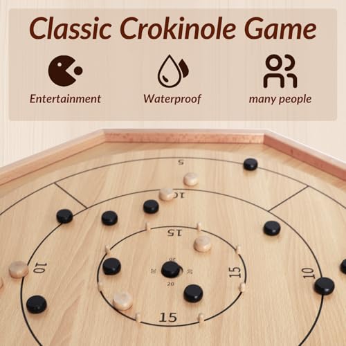 Juego de mesa Crokinole 30 pulgadas edición deluxe miniatura 6
