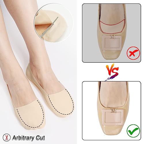 جوارب دانتيل قصيرة وشفافة ومقاومة للانزلاق وجيدة التهوية بتصميم قارب للنساء مناسبة للأحذية الرياضية والمسطحة وأحذية اللوفر، 6 أزواج