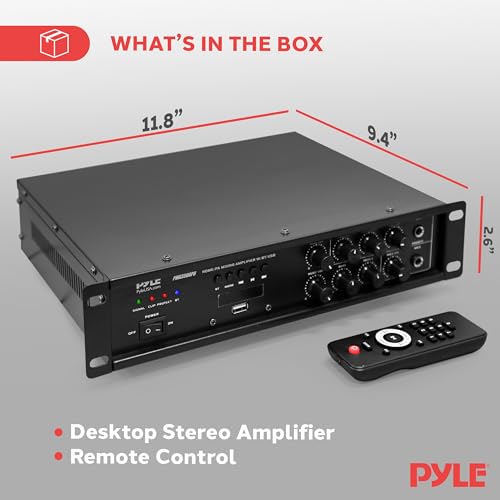 Pyle PMX3500PH Bluetooth Home Pa Mixing Amplifier - 500W Home Audio Rack Mount Stereo Power Amplifier Receiver W/Fm Radio, Digital Led Display thumb #5