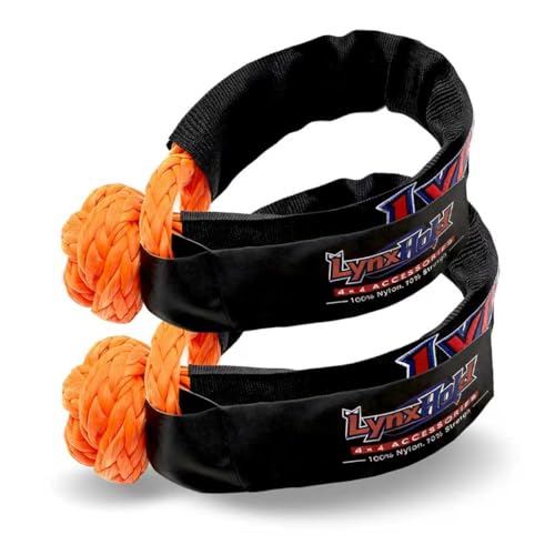 Synthetic Soft Shackle Recovery Kit 2-Pack 1/2 x 22 50 000 lbs Breaking Strength Synthetic Rope Shackle with Protective Sleeves for Off-Road Jeep Truck SUV ATV UTV & Sailing