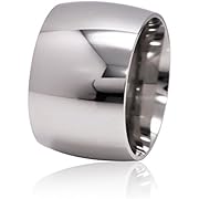 De Lelu Mens Womens Stainless Steel Wide Wedding Ring Band 15MM, Size 18