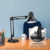Lepro Desk Lamp, E27 Swing Arm Desk Lamp with Clamp, Classic Black Table Lamp, E27 Bulb Holder, Flexible Black Desk Light for Study Desk, Office, Bedroom, Reading, Nails, Back to School and More - Image 9
