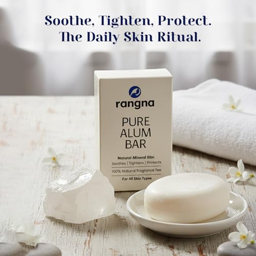 Image of Pure Alum Block for Skin Care, 300g, Natural Deodorant and After Shave, Fragrance Free | Organic Phitkari Alum Stone for Face | Fitkari Stone for Skin Tightening, Water Purification, Shaving & Teeth Care (RASK7950-PO3)