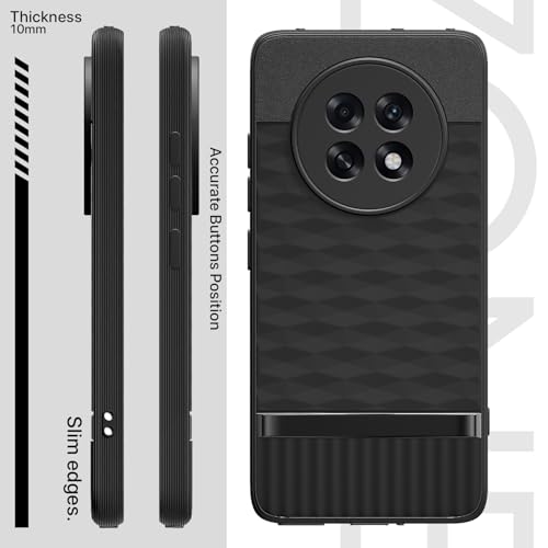 Image of Pikkme Back Cover for Oppo F31 Pro Plus 5G Camera Protection 3D Hexa Cube Design Silicone Protective Bumper Case (Black)