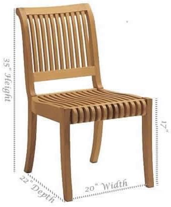 Giva Grade-A Teak Wood Armless Dining Chair #TSDCALGV