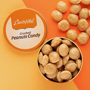 Image of CandyVille Crushed Peanut Candy Tin (680g - Pack of 2) | Crunchy Peanut Toffees in Tin | No Added Preservatives, flavours or Colours | Traditional Indian Sweets