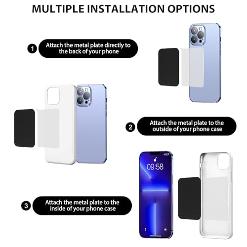 Generisch Universal Metallplatte für Handyhalterung Auto Magnet - 6 Runde und 6 Rechteckige