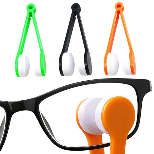 Sun Glasses Eyeglass Cleaning Soft Brush Tool Mini Microfiber Portable Sunglasses Spectacles Cleaner Cleaning Clip-3 Pieces