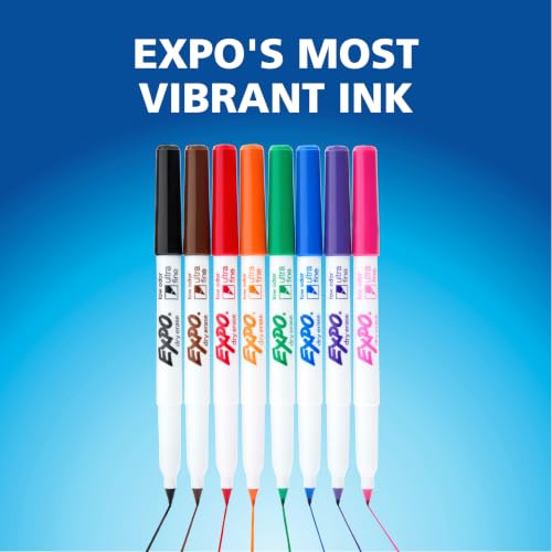 Image of EXPO Dry Erase Markers, Low Odor Ink, Black, Ultra Fine Tip, 36 Count