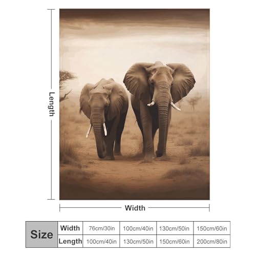 Couverture éléphant en microfibre idéale pour le camping et lit