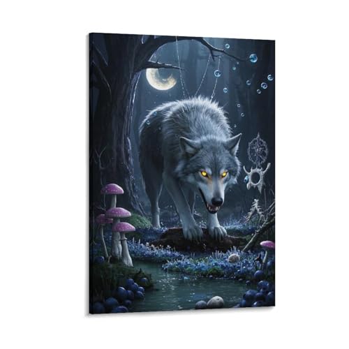Décoration murale loup pour créer une ambiance cocooning dans la chambre