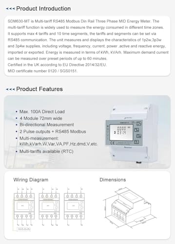 Compteur d'énergie triphasé SDM630-MT pour centraliser vos mesures - 4