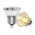 Bonlux E27 Reptile Heating Bulb, UVA UVB Bulb Tortoise 50W Basking Bulb, Turtle Tank Light Bulb, Vivarium Heat Lamp for Bearded Dragon, Lizard, Gecko, Ball Python (Dimmable, Pack of 2), Warm White