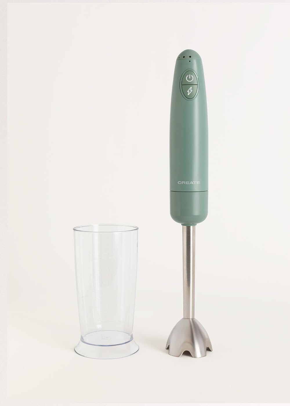 CREATE/FULLMIX RETRO/Mixeur plongeant vert sauge/Battre, mélanger et fouetter, 6 vitesses, gobelet doseur 600ml, sans BPA, bol hachoir 500ml, 1000W