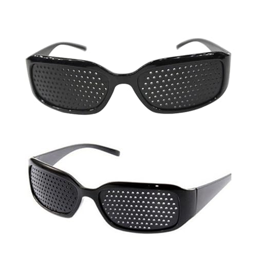 Rumgug 2 Piezas Gafas Estenopeicas Antifatiga, Anteojos Estenopeicos Unisex Gafas Reticulares Antimiopía, Pinhole Glasses de Rejilla Antifatiga de Corrección de la Visión Perforadas (Sport)