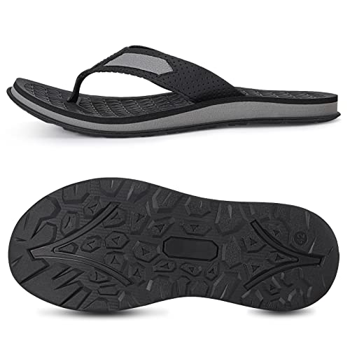 Image of MALIDA Mens Flip Flops Non-Slip Bathroom Shower Shoes Cushion foam Indoor and Outdoor Thong Sandals
