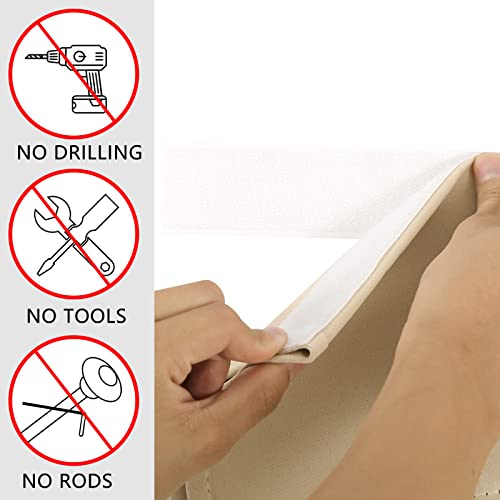 Wdfour Side Door Curtains For Door Window, Room Darkening Solid Color Door Window Covering For Glass Door, Front Door Sidelight Curtain Tie Up Shade 12W X 70L Inch Beige 1 Panel #TOP2