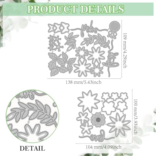 MAYJOYDIY Sunflowers Text Metal Cutting Dies Butterfly Daisy Flower Die Cuts Love Flower Leaves Carbon Steel Embossing Stencils for Card Making Scrapbooking Decorative Paper Crafts Photo Album - Image 2