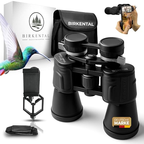 Birkental Fernglas 10x50 mit Dioptrienverstellung – HD Feldstecher, BAK4 Prisma & FMC Objektiv - brillenträgergeeignet – großes Sichtfeld & klare Abbildung für Erwachsene (Schwarz)