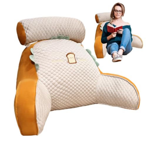 Almohada de cuña de apoyo lumbar con cojín cervical y reposabrazos de lectura para cama 8