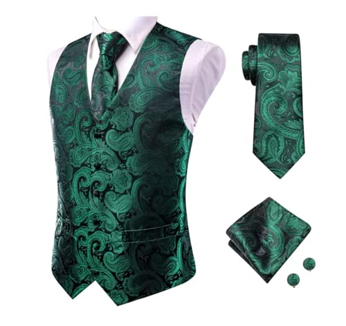 Men's Elegant Suit Vest and Tie Set with Accessories for Business or Groomsmen Wear