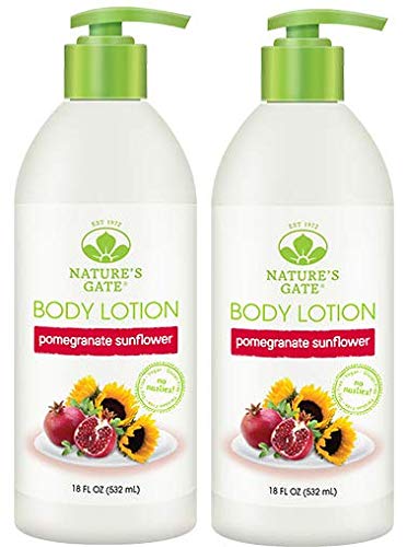 Nature's Gate Pomegranate Sunflower Lotion (Pack of 2) With Shea Butter, Sage Leaf Extract and Sunflower Seed Oil, 18 fl. oz. Each