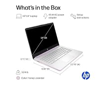 HP 14" Business & Student Laptop Computer with 1-Year Office 365 & Copilot AI, Intel Quad-Core Processor, 640GB Storage (128GB UFS+512GB Docking Set), 4GB RAM, Win 11 H, NLY Earphones, Honey Lavender — image 5