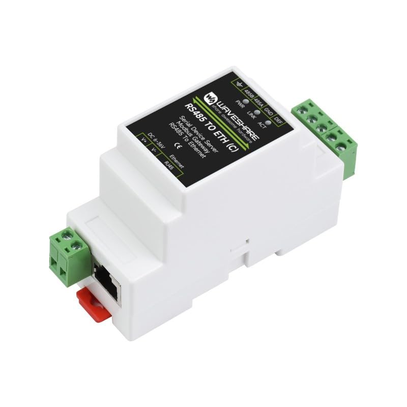 Industrial RS485 to RJ45 Ethernet Serial Server Rail-Mount RS485 to Ethernet Module, TCP/IP to RS485 Converter, Modbus Gateway, MQTT Gateway, IoT Data Acquisitor, Supports TCP/UDP, Multi Host Polling-image-0