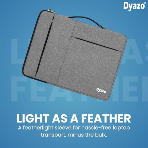 Image of Dyazo 14-14.1 Inch Laptop Sleeve /Cover with Handle & Two Front Accessories Pockets | Compatible for MacBook, Dell, Lenovo, Asus, Acer, HP, Samsung, Surface Pro & All Other Notebooks (Grey)