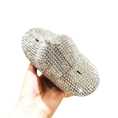 Image of Women Rhinestone Star Shape Clutch Purse Unique Crystal Evening Bag Luxury Chain Handbag for Wedding Cocktail Party | Rhinestone