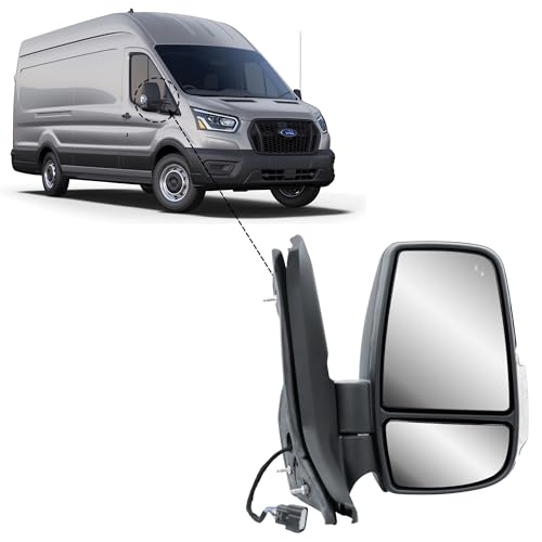 Passenger Right Side Door Mirror Power Adjustment and Heated Glass With BLIS (Blind Spot Sensor) Signal Light Manual Folding for Ford Transit T150 T250 T350 T350HD from 2010 to Onward by LONGLING - Used condition - Image 4