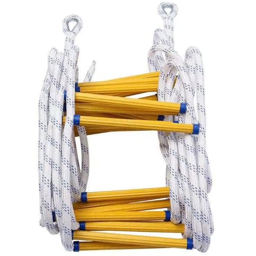 Generico Scala di Corda di Emergenza con moschettoni Resistenti, pioli robusti per Una Fuga sicura dalle finestre, Ideale per Case a Due Piani, Dispositivo di Sicurezza Portatile e affidabile.
