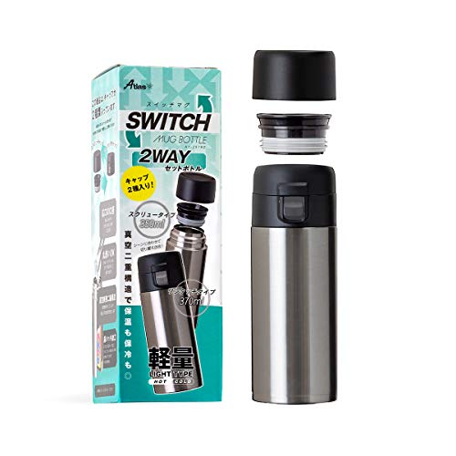 AgX  350ml/370ml ۉ ۗ y 2WAY XeX }O{g 1̃{g{̂ɃLbv2 XCb`}O Vo[  AY-351SV