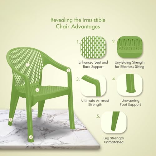 Image of Anmol Galaxy for Home, Cafe, Balcony, Garden, Office & Restaurant || Heavy Duty Comfortable || Outdoor and Indoor Chairs with Arm Rest Bearing Capacity up to 200Kg (Set of 4)