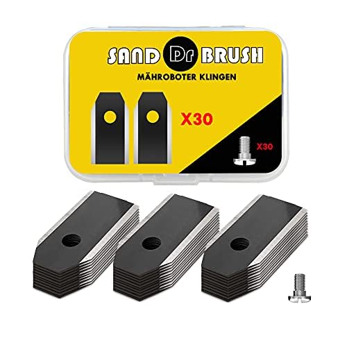 SAND DR BRUSH® Couteau de Remplacement pour Tondeuse Robot 30 Lames de Titane, Vis Améliorées, Convient à Tous les Robots, Lames de Titane pour Robots de...