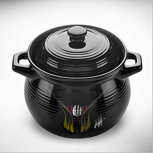 Terakotowy garnek do zapiekanek, terakotowy garnek do gulaszu gliniany garnek ceramiczny garnek - zielony i zdrowy, trwały, nie blaknie i nie starzeje się-A_pojemność 2,8 l