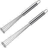 Material: el batidor de alambre de acero está hecho de acero inoxidable duradero, duradero y bien pulido, esturado y fácil de usar