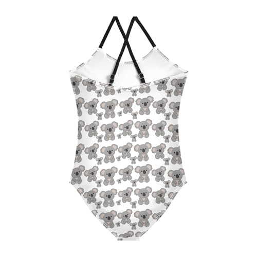 senya Girls Swimsuits One-Piece Swimwear Tie Bathing Suit Beach Summer Round Neck 9-10T Cute Solth Pattern2