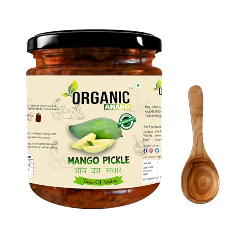 Image of Organic Anand Smoked Homemade Mango Pickle 500gram | Khatta Aam ka Achar | Preservatives Free with Ayodhya Ram Keri | Low Salt